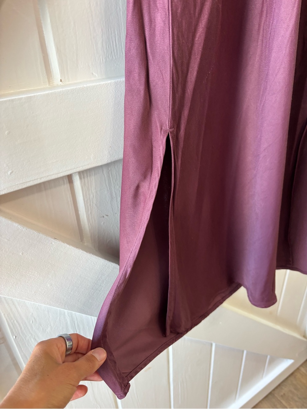 Anthropologie Bias Slip Dress Plum Purple Cowl Neck Viscose Midi Y2K Small - Picture 4 of 8
